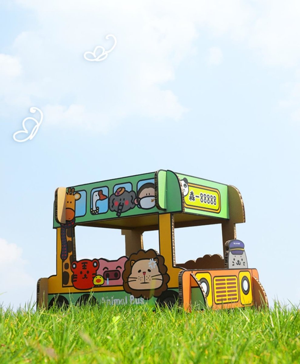 Animal Bus Green Cat Scratching Board-4