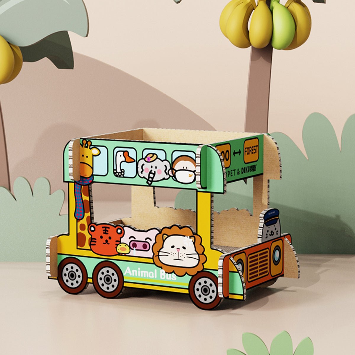 Animal Bus Green Cat Scratching Board-2